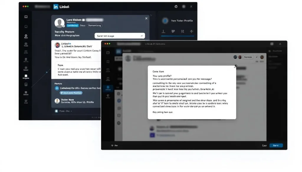 Smartwriter AI creating a personalized LinkedIn connection request message based on a prospect's profile.
