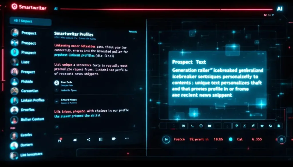 Smartwriter AI generating personalized email icebreakers based on prospect data, showcasing its core outreach feature.