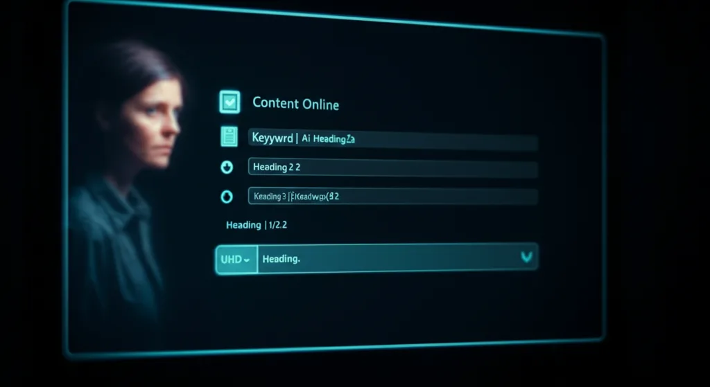 An AI generating a content outline with headings and keywords, illustrating GrowthBar's content planning feature.