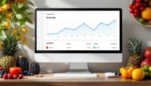 A GrowthBar dashboard showing a clear graph of keyword rank tracking and performance over time.